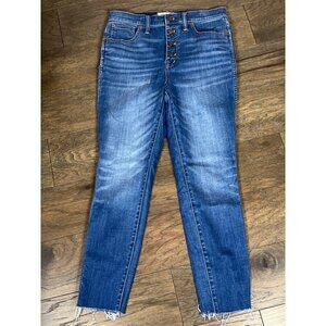 MADEWELL 10" High-Rise Button Fly Skinny Crop Sz 29 EUC